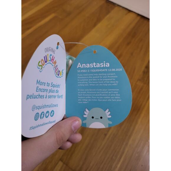 Squishmallows Anastasia the Axolotl 3.5" Clip-On Keychain Plush Kellytoy - Picture 13 of 14